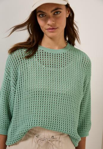 Pullover im Häkel-Optik L - Matcha Green