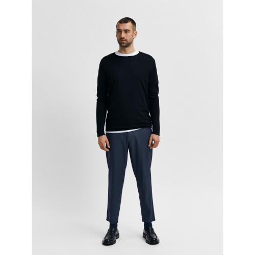 SLHROME LS KNIT CREW NECK NOOS M Normal geschnitten - Black