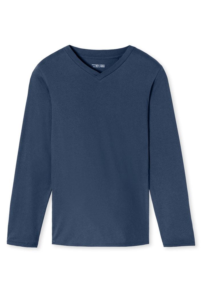 Langarmshirt V-Ausschnitt Blau 54