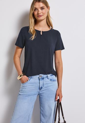 Jersey-Shirt mit Cut-Out 38 - Deepwater Blue
