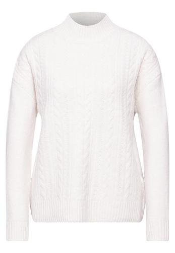 Pullover mit Strickmuster 44 - Cream White Melange