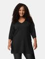 Langer Pullover mit 3/4 Arm 46 Gerade geschnitten | Lässige Passform - Black