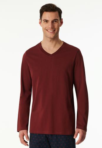 Langarmshirt V-Ausschnitt 52 - Burgund