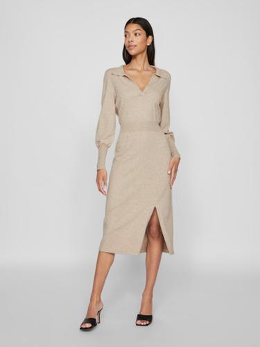 VICOMFY L/S COLLAR RIB KNIT DRESS - NOOS Braun L