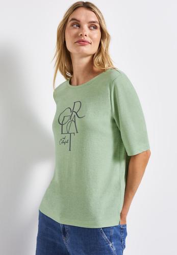 T-Shirt mit Folien-Wording 36 - Soft Jade Green