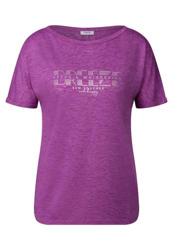 T-Shirt mit grafischem Print M - Magenta Lacquer
