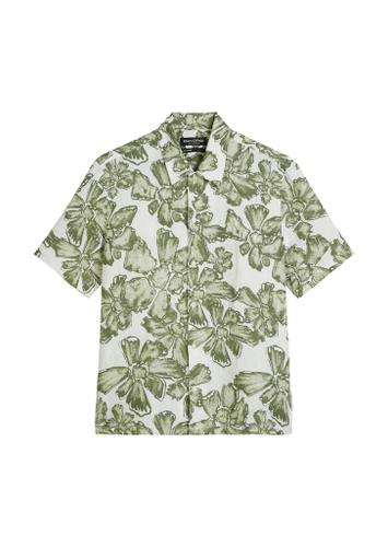 Kurzarm-Hemd regular XXL Regular Fit - Multi/ Oak Ash