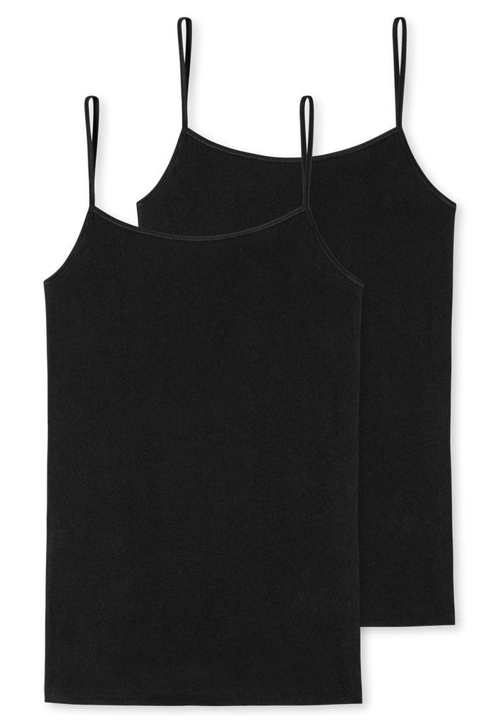 2PACK Spaghettitop Schwarz 38