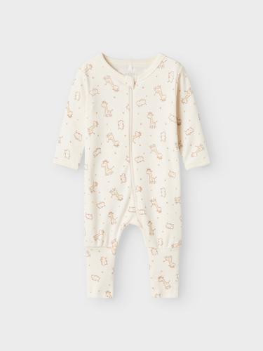 NBNNIGHTSUIT 2P ZIP FF JET GIRAFFE NOOS Weiß 56