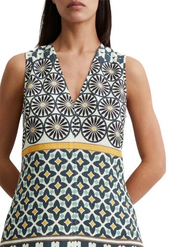 Leinenkleid flared 38 Relaxed Fit - Multi/ White Cotton