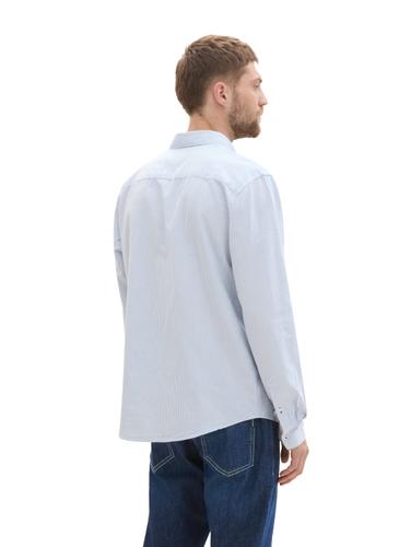 Regular Fit Hemd mit Brusttasche XL Regular Fit - White Light Blue Stripe
