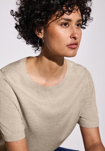 Kurzarmpullover 42 - Sheer Beige Mel.