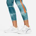 Nike W Nk One Luxe Df Mr Tght Aop - ash green/rush orange/clear