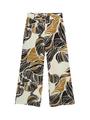 Culotte Hose mit Leinenanteil 44/28 Culotte Fit - Neutral Cut Leaves Design
