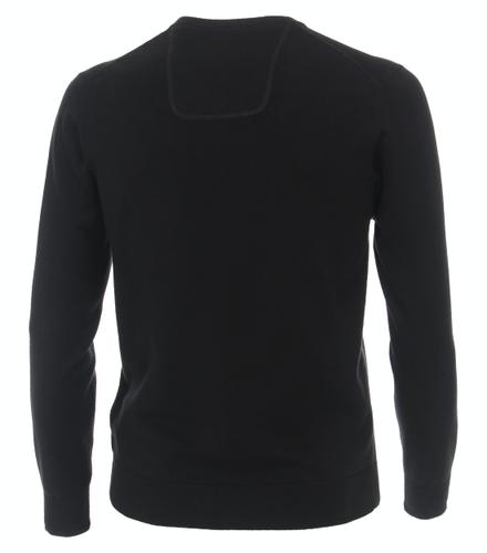 Pullover mit V-Ausschnitt uni 004430 XXL Basic Knitwear - Schwarz