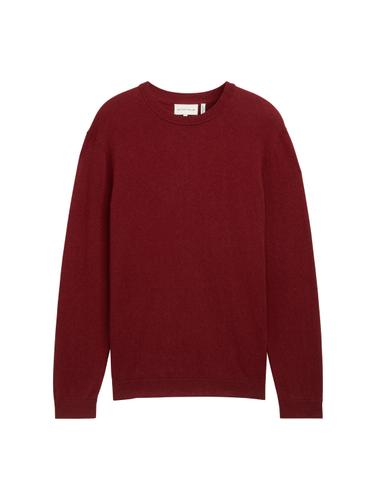 Strickpullover mit recyceltem Kaschmir XXL Regular Fit - Burgundy Dark Red Melange