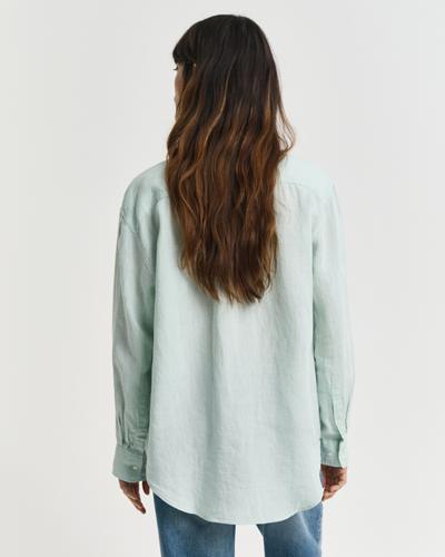 Relaxed Fit Leinen Bluse 38 - Faded Mint