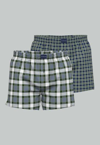 TOM TAILOR Herren Boxershort kariert 2er Pack M - Grün-dunkel-karo