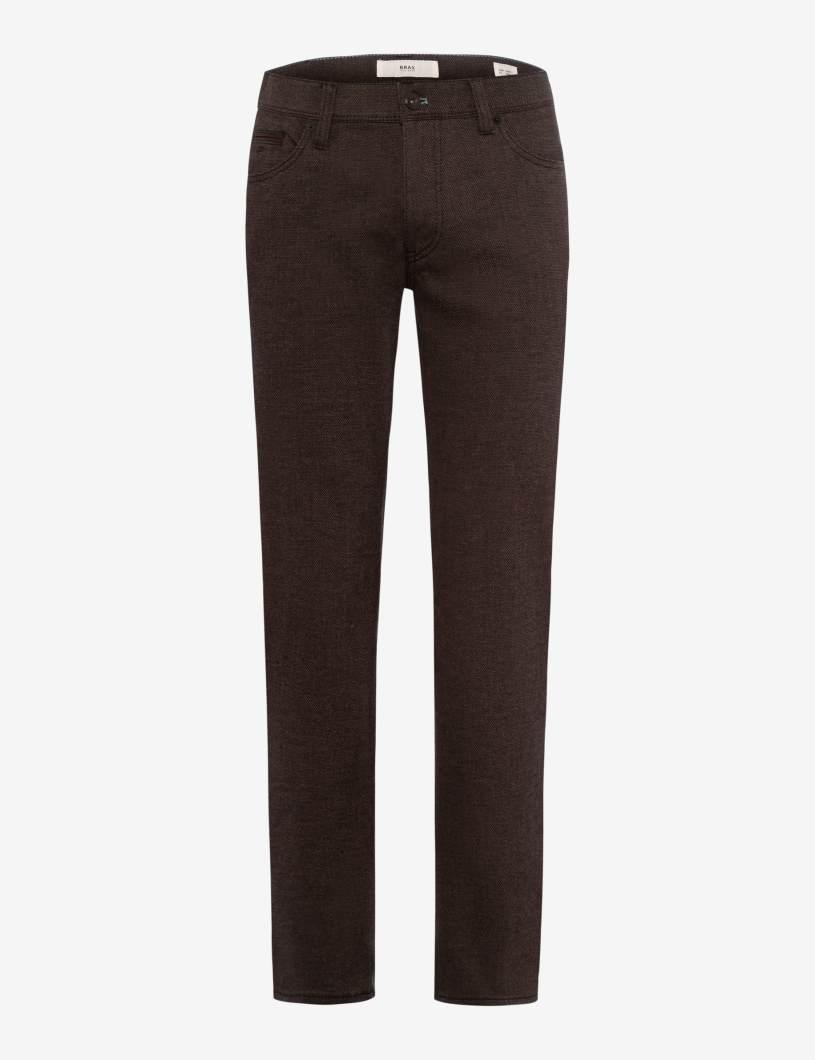 Style Cadiz 33/30 Five-Pocket-Hose, Herrenhose, Gesäßtaschen mit Stitching, Einschubtaschen vorn, Zusätzliche Coinpocket, Reißverschluss, Straight Fit, Gerader Beinverlauf, Normale Fußweite, Normale Leibhöhe - Dunkelbraun