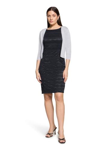 Strickbolero M Figurumspielend - Grau/silber