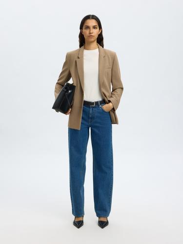 SLFSTRAIGHT BEA-KORI MW JEANS NOOS 27/32 Gerade geschnitten - Medium Blue Denim