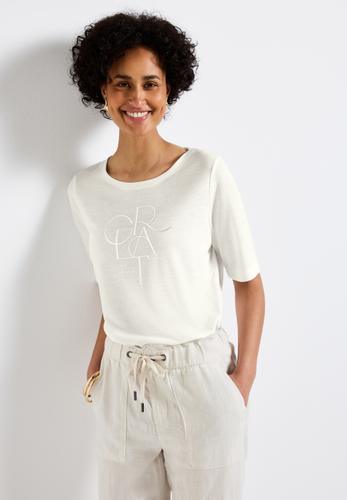 T-Shirt mit Folien-Wording 38 - Off White