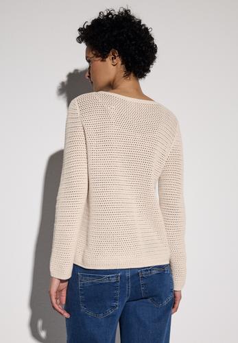 Pullover mit Lochmuster 42 - Lucid White