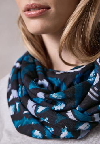 Bedruckter Loop Schal A - Dynamic Aqua Blue