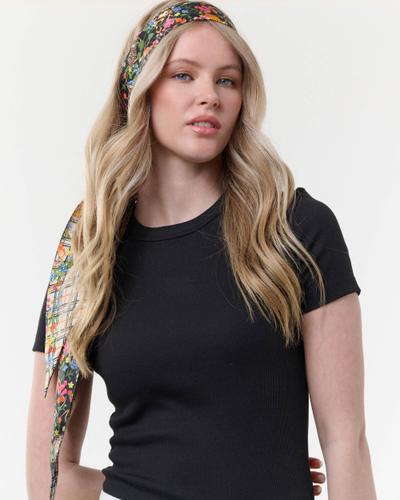 Schal Twilly aus Seide mit FRAAS Plaid Karo und Tier-Print OS - Caviar