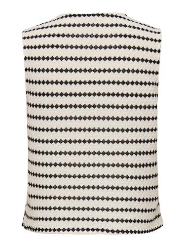 ONLEVA S/L SHORT STRIPE VEST JRS L - Cloud Dancer