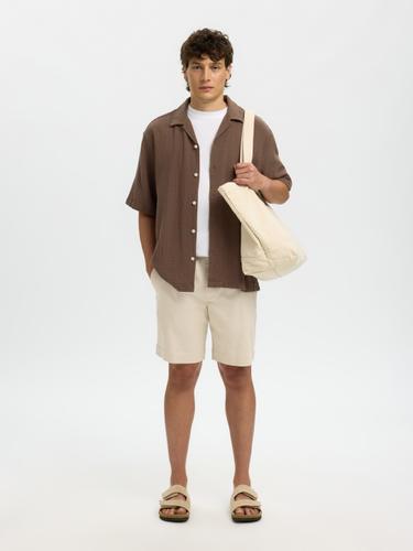 SLHREGULAR-HARVEY SUMMER SHORTS L Normal geschnitten - Oatmeal