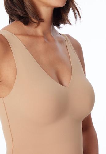 Top mit Pads Beige 42