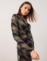Jerseykleid mit Wickel-Effekt 38 Figurbetont - Wood Gemustert
