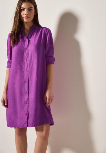 Blusenkleid aus Leinen L - Magenta Lacquer