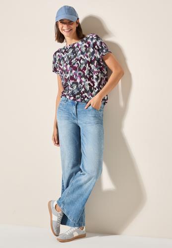 T-Shirt mit Knopfdetail L - Vanilla White