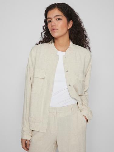 VIAIKO LINEN BOMBER JACKET #3 42 - Super Light Natural Melan