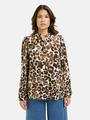 Ruffle Neck Blouse L - Choco Print