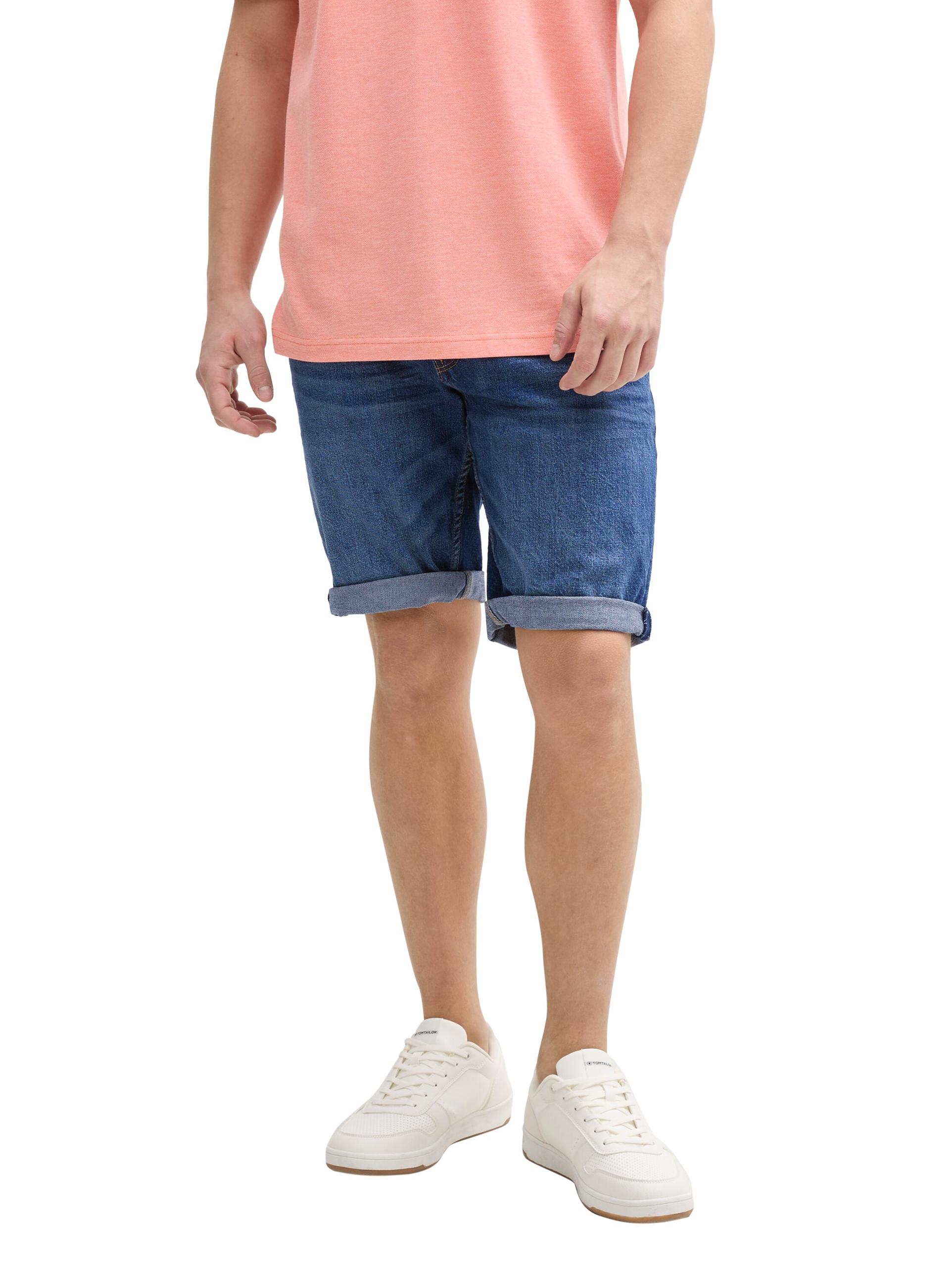 TTPIERS SLIM Jeans Shorts mit Stretch XXL Slim Fit - Used Dark Stone Blue Denim