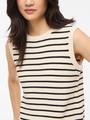 VIMALU RIB S/L O-NECK KNIT TOP L Normal geschnitten - Sandshell