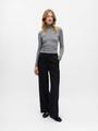 OBJLISA WIDE PANT AOP NOOS 34 Weiter Beinschnitt - Black