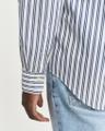 Regular Fit Classic Popeline Hemd mit Streifen Weiß XL