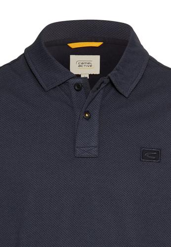Kurzarm Poloshirt aus reiner Baumwolle Blau XL