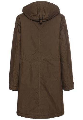 Mantel mit fester Kapuze 42 Relaxed Fit - Dark Khaki
