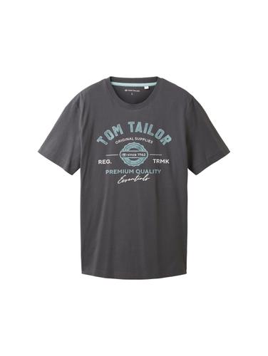 T-Shirt mit Logo-Print XL Regular Fit - Tarmac Grey