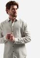 Shirt Vertical Big Stripe With Linen M Regular Fit - Taupe