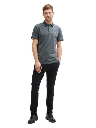 Piqué Poloshirt mit Stretch L Regular Fit - Navy Grey Mint Twotone