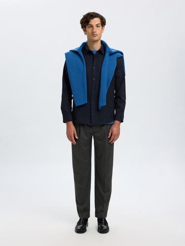 SLH190-REG TAPERED LEROY PLEAT PANT NOOS XL Verjüngt - Dark Grey Melange
