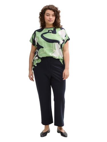 Plus Size - T-Shirt im Material-Mix 54 Regular Fit - True Green