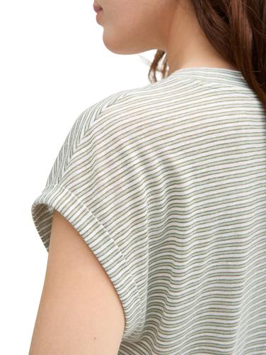 T-Shirt mit Streifenmuster XL Regular Fit - Green White Stripe