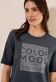 Softes Shirt mit Folienprint L - Volcanic Grey
